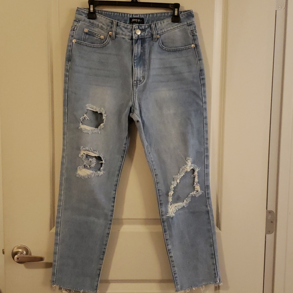 Nasty Gal Distressed Mom Denim Jeans